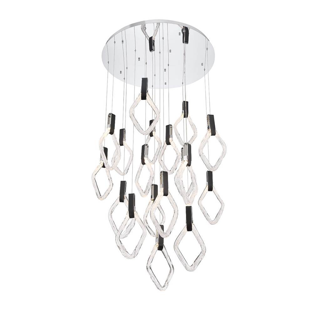Lib&Co 10104-01 Chrome Catania, 18 Light Round Led Chandelier, Chrome Image 1