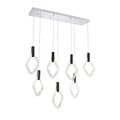Lib&Co 10105-01 Chrome Catania, 7 Light Rectangular Led Chandelier, Chrome Image 1