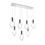 Lib&Co 10105-01 Chrome Catania, 7 Light Rectangular Led Chandelier, Chrome Image 1