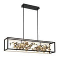 Lib&Co 10106-02 Matte Black And Gold Accent Terlizzi, Large Linear Led Chandelier, Matte Black Image 1