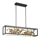 Lib&Co 10106-02 Matte Black And Gold Accent Terlizzi, Large Linear Led Chandelier, Matte Black Image 1