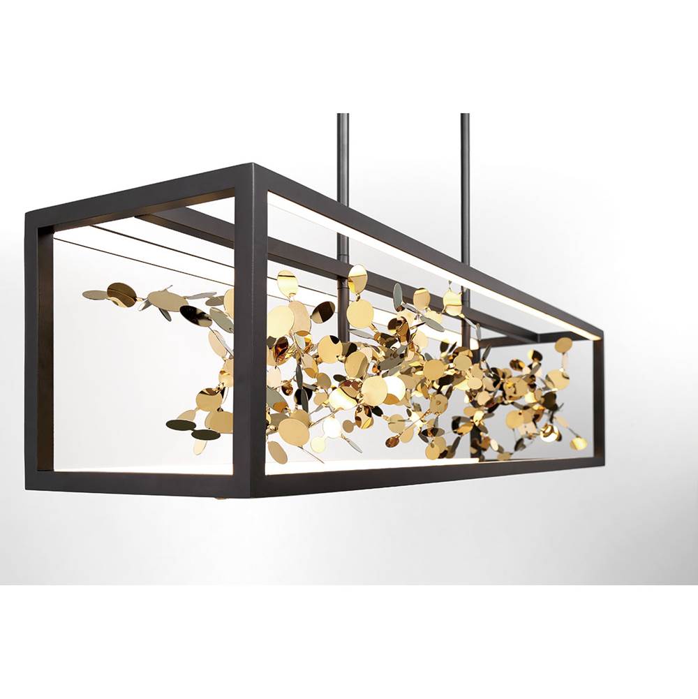 Lib&Co Terlizzi, Medium Linear Led Chandelier, Matte Black