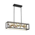 Lib&Co 10107-02 Matte Black And Gold Accent Terlizzi, Medium Linear Led Chandelier, Matte Black Image 1