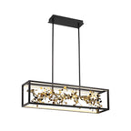 Lib&Co 10107-02 Matte Black And Gold Accent Terlizzi, Medium Linear Led Chandelier, Matte Black Image 1