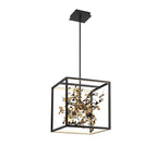 Lib&Co 10108-02 Matte Black And Gold Accent Terlizzi, Square Led Chandelier, Matte Black Image 1