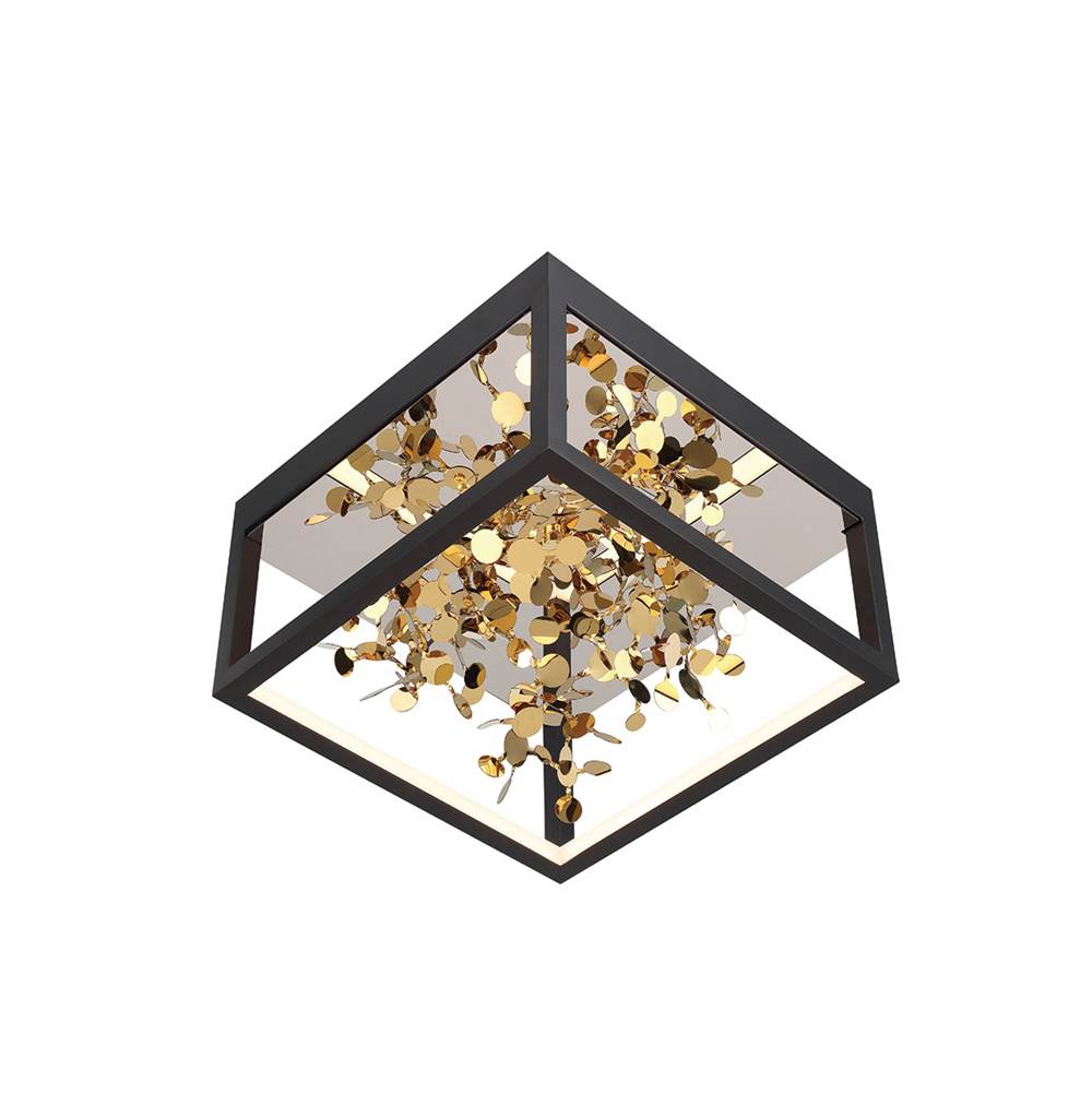 Lib&Co 10109-02 Matte Black And Gold Accent Terlizzi, Square Led Ceiling Mount, Matte Black Image 4