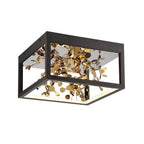 Lib&Co 10109-02 Matte Black And Gold Accent Terlizzi, Square Led Ceiling Mount, Matte Black Image 1