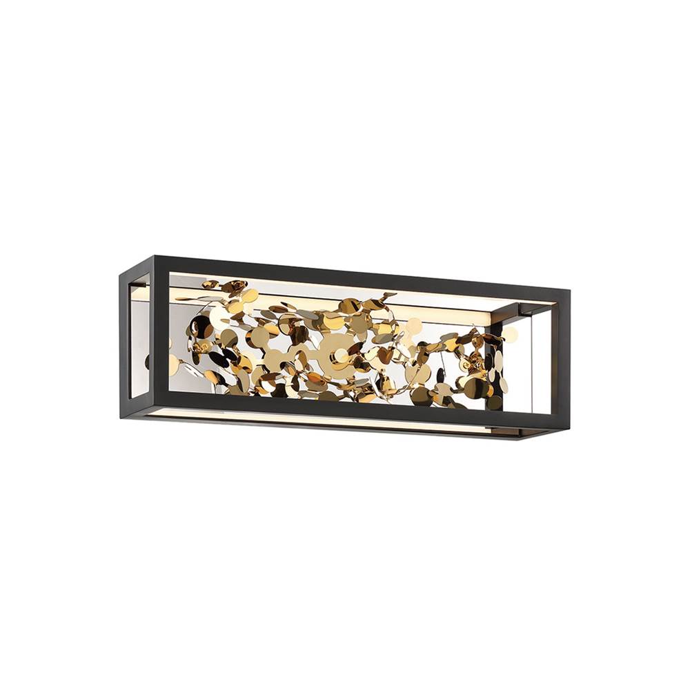 Lib&Co 10110-02 Matte Black And Gold Accent Terlizzi, Small Led Wall Mount, Matte Black Image 1