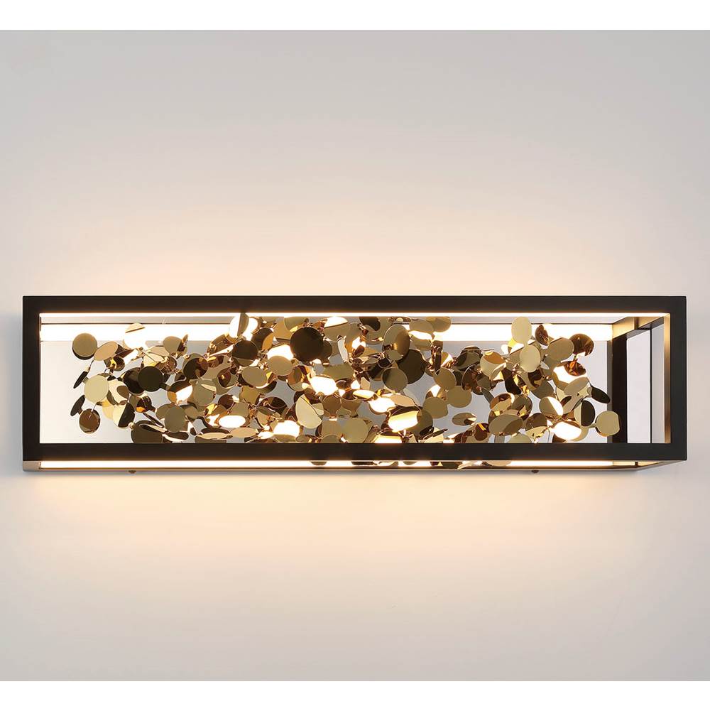 Lib&Co 10111-02 Matte Black And Gold Accent Terlizzi, Medium Led Wall Mount, Matte Black Image 4