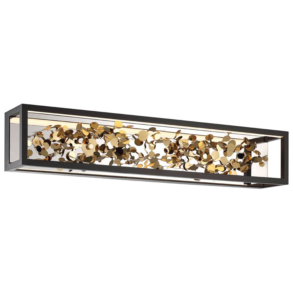 Lib&Co 10112-02 Matte Black And Gold Accent Terlizzi, Large Led Wall Mount , Matte Black Image 1