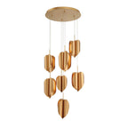 Lib&Co 10118-04 Satin Gold Portofino, 7 Light Round Led Chandelier, Satin Gold Image 1