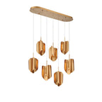 Lib&Co 10120-04 Satin Gold Portofino, 7 Light Oval Led Chandelier, Satin Gold Image 1