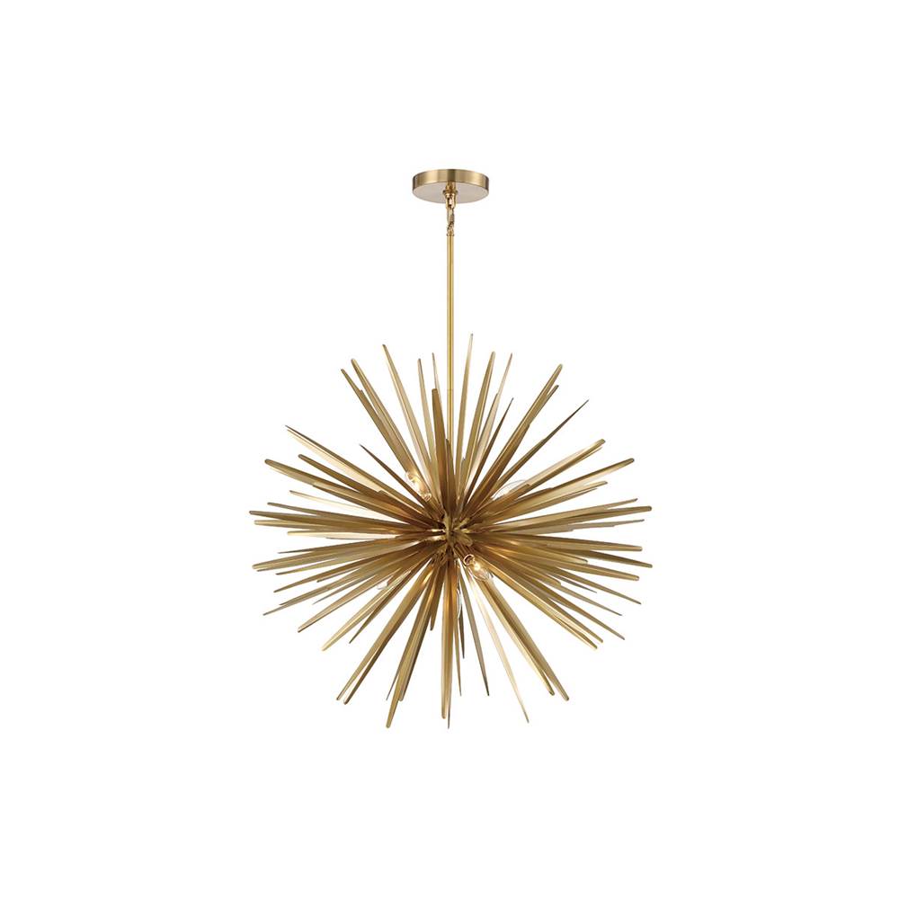 Lib&Co 10128-05 Soft Brass Trapani, 7 Light Chandelier, Soft Brass Image 1