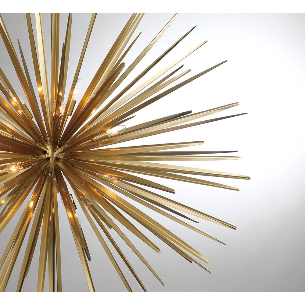 Lib&Co Trapani, 14 Light Chandelier, Soft Brass