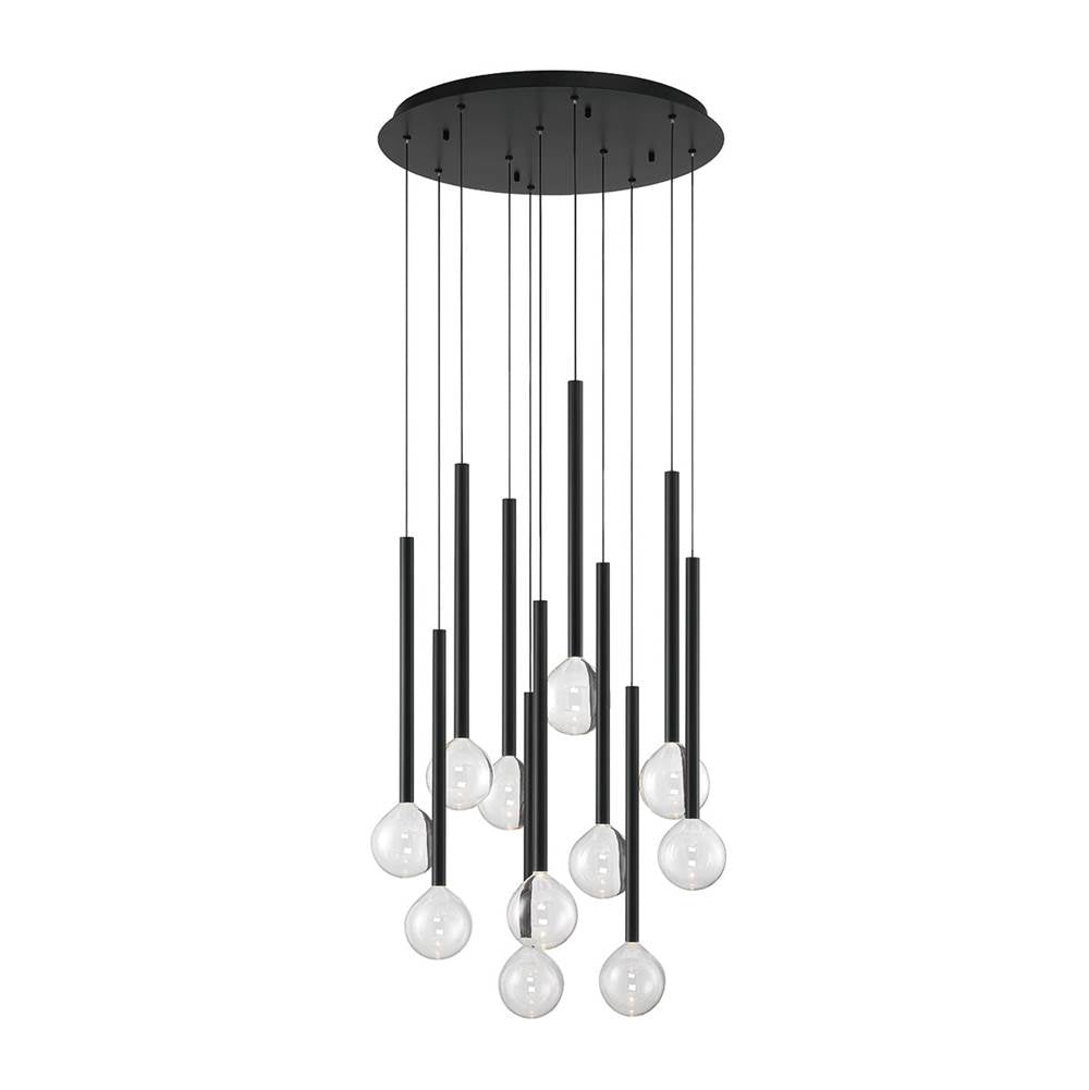 Lib&Co Positano, 11 Light Round Led Chandelier, Matte Black