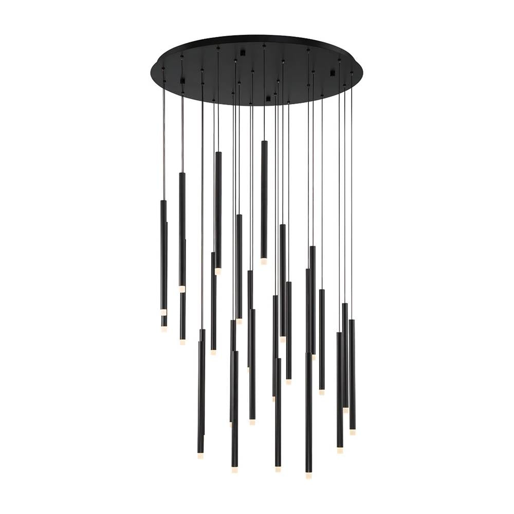 Lib&Co Amalfi, 25 Light Round Led Chandelier, Matte Black