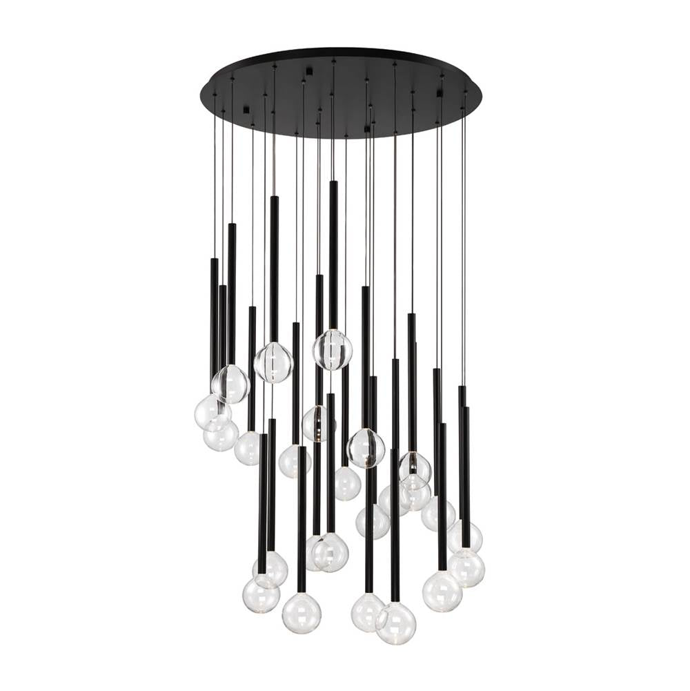 Lib&Co Positano, 25 Light Round Led Chandelier, Matte Black