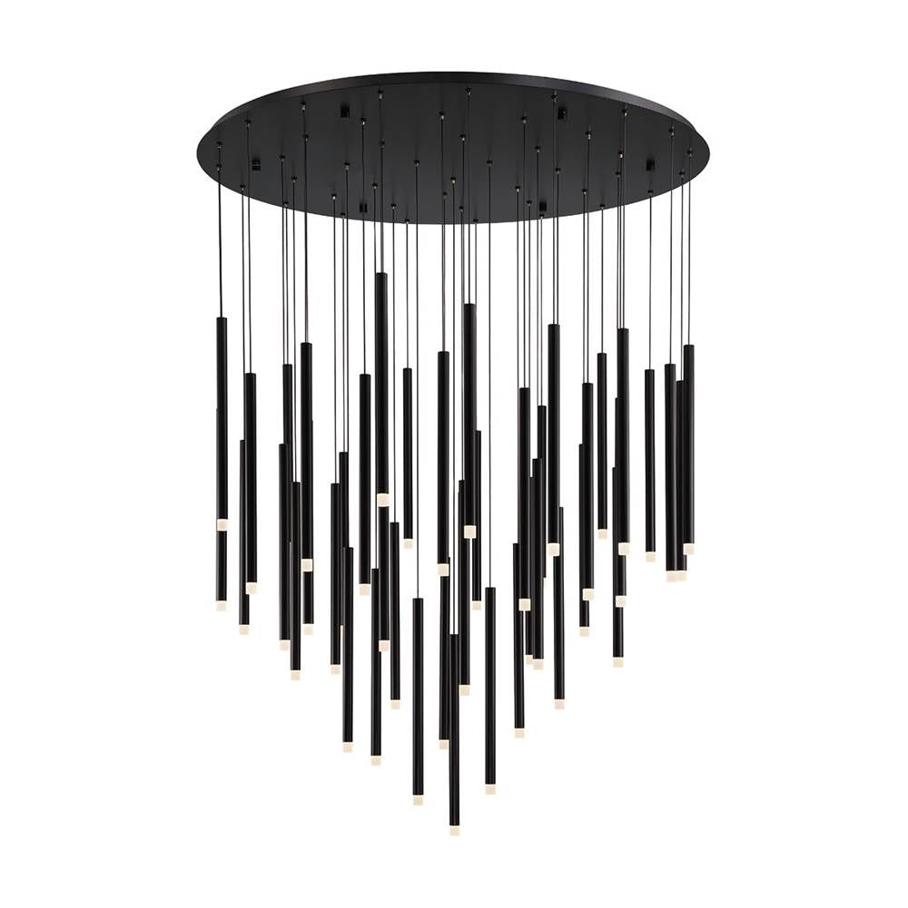 Lib&Co Amalfi, 44 Light Round Led Chandelier, Matte Black