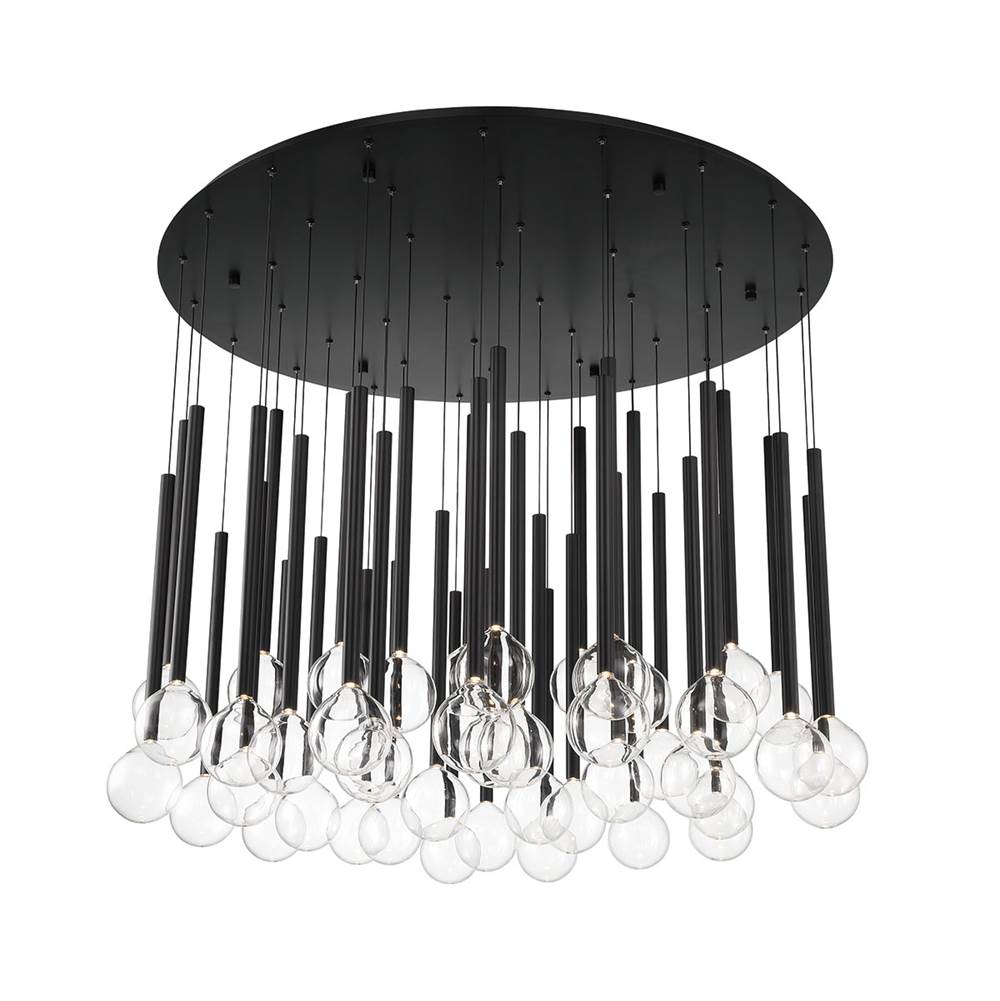 Lib&Co Positano, 44 Light Round Led Chandelier, Matte Black