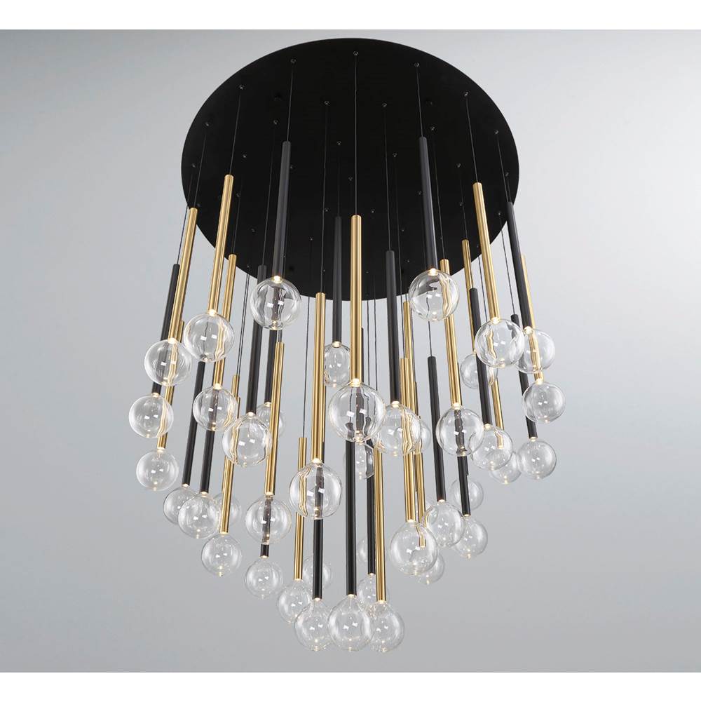 Lib&Co Positano, 44 Light Round Led Chandelier, Matte Black