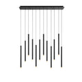 Lib&Co 10149-02 Matte Black Amalfi, 12 Light Linear Led Chandelier, Matte Black Image 1