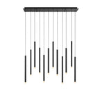 Lib&Co 10149-02 Matte Black Amalfi, 12 Light Linear Led Chandelier, Matte Black Image 1