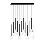 Lib&Co 10150-02 Matte Black Positano, 12 Light Linear Led Chandelier, Matte Black Image 1