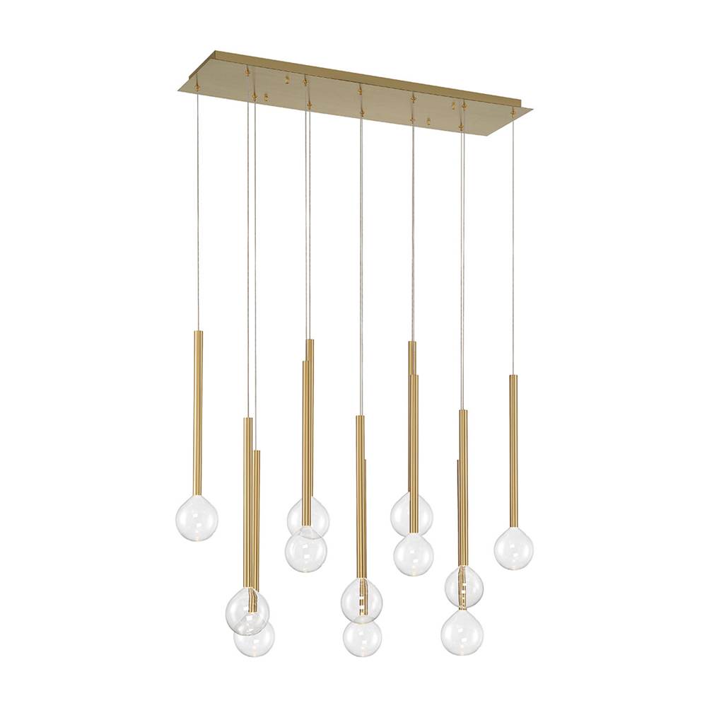 Lib&Co Positano, 12 Light Linear Led Chandelier, Matte Black