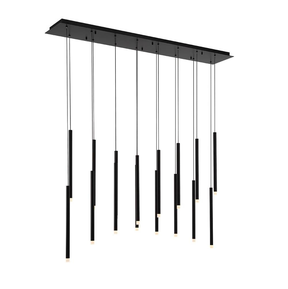 Lib&Co Amalfi, 16 Light Linear Led Chandelier, Matte Black