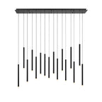 Lib&Co 10151-02 Matte Black Amalfi, 16 Light Linear Led Chandelier, Matte Black Image 1