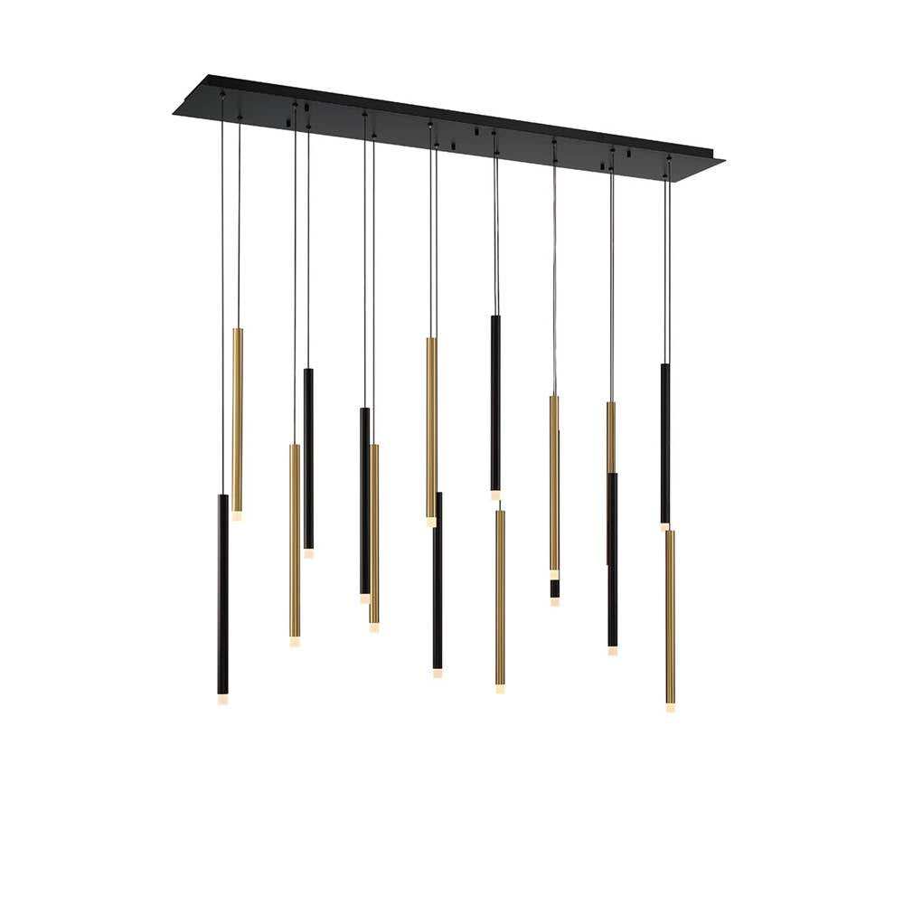 Lib&Co Amalfi, 16 Light Linear Led Chandelier, Matte Black
