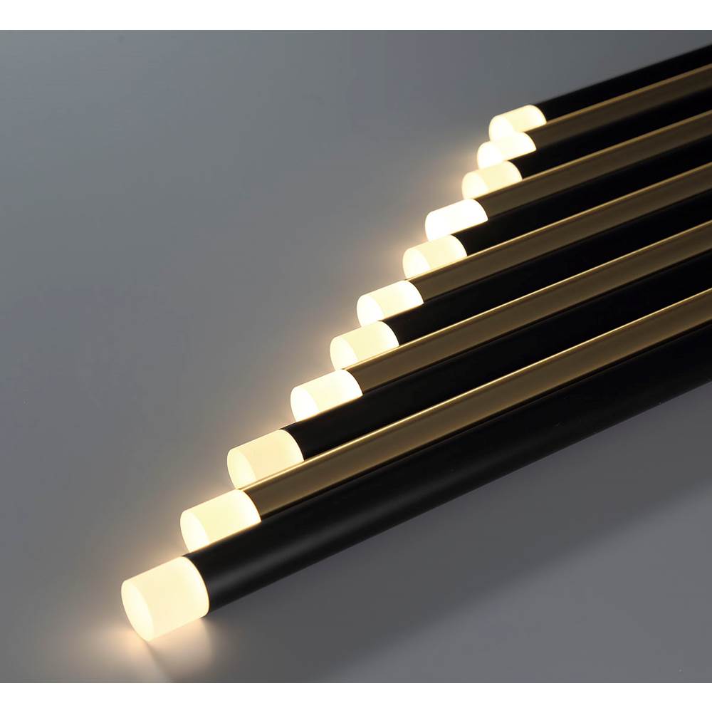 Lib&Co 10151-023 Matte Black And Plated Brushed Gold Amalfi, 16 Light Linear Led Chandelier, Mixed Image 2