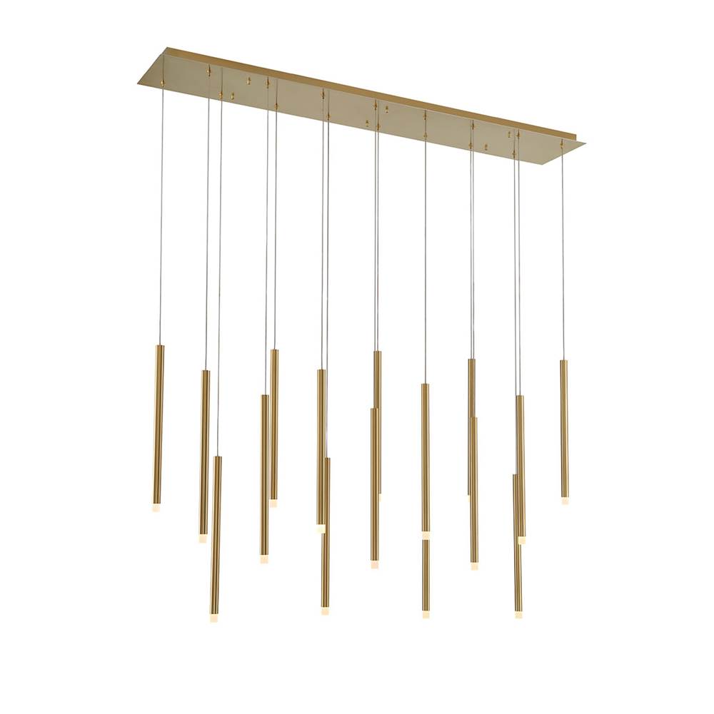 Lib&Co 10151-07 Plated Brushed Gold Amalfi, 16 Light Linear Led Chandelier, Plated Brushed Gold Image 2