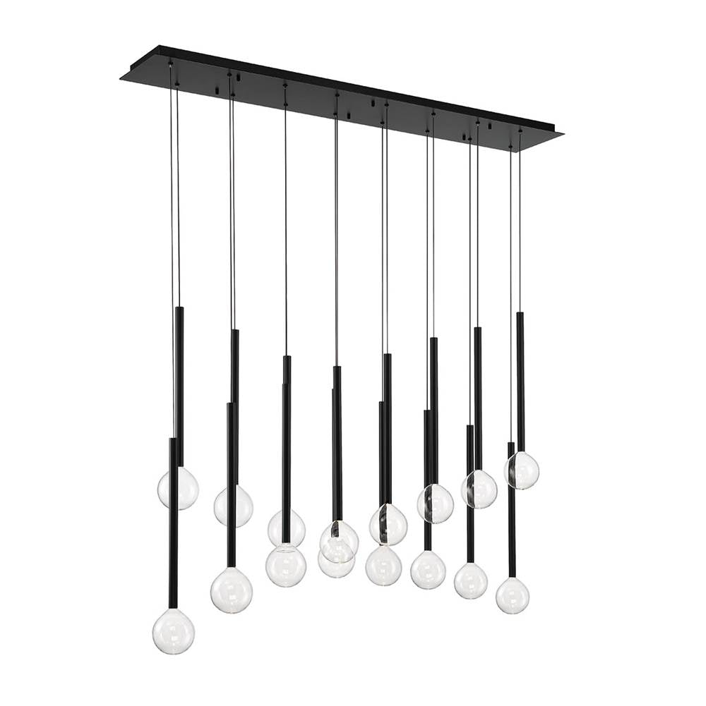 Lib&Co Positano, 16 Light Linear Led Chandelier, Matte Black