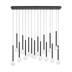 Lib&Co 10152-02 Matte Black Positano, 16 Light Linear Led Chandelier, Matte Black Image 1