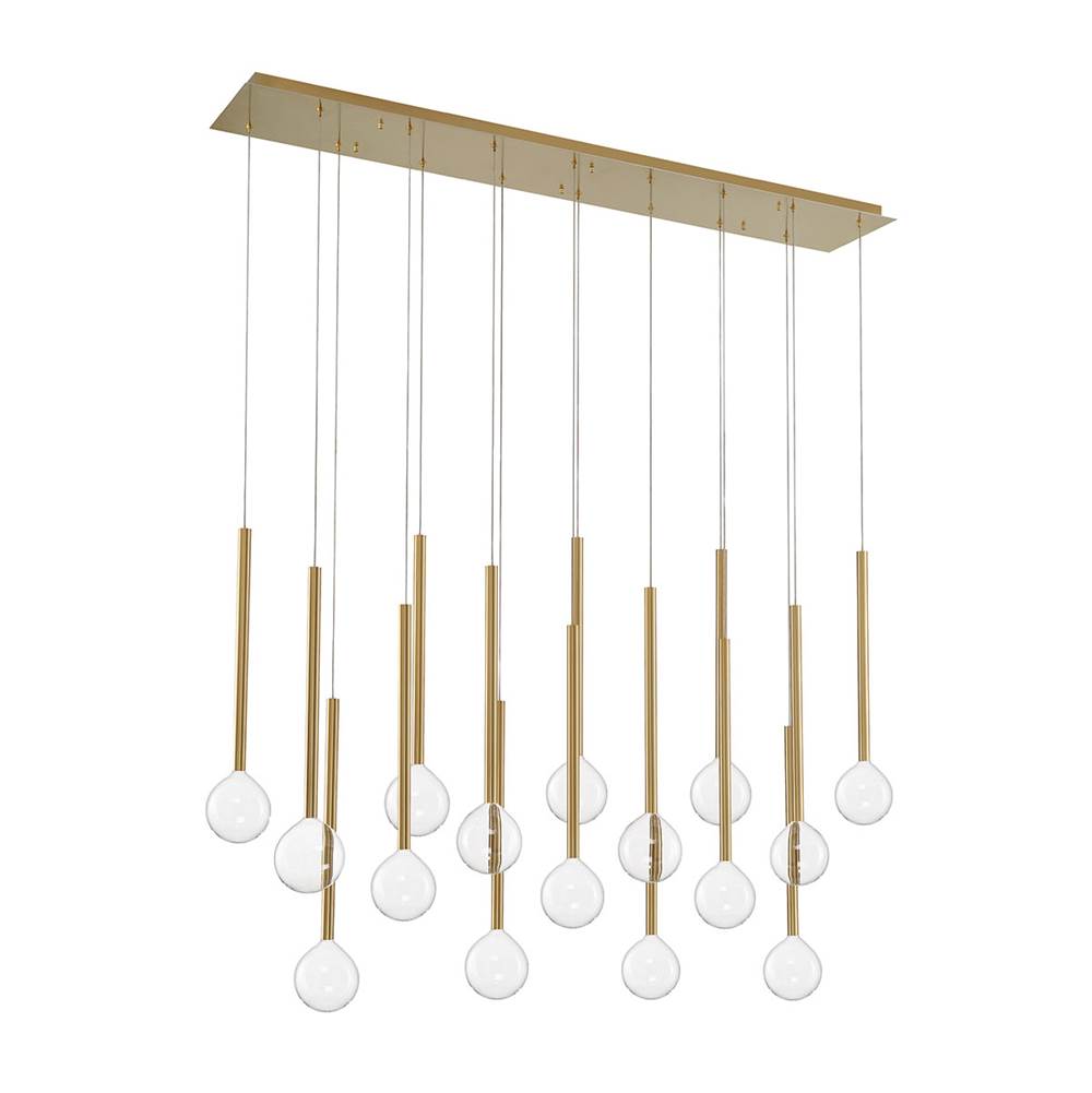Lib&Co 10152-07 Plated Brushed Gold Positano, 16 Light Linear Led Chandelier, Plated Brushed Gold Image 3