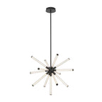 Lib&Co 10153-02 Matte Black Volterra, Small Led Chandelier, Matte Black Image 1