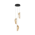 Lib&Co 10162-018-02 Black Sorrento, 3 Light Led Pendant, Amber, Black Canopy Image 1