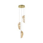 Lib&Co 10162-018-07 Gold Sorrento, 3 Light Led Pendant, Amber, Gold Canopy Image 1