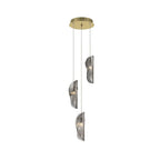 Lib&Co 10162-019-07 Gold Sorrento, 3 Light Led Pendant, Smoke, Gold Canopy Image 1