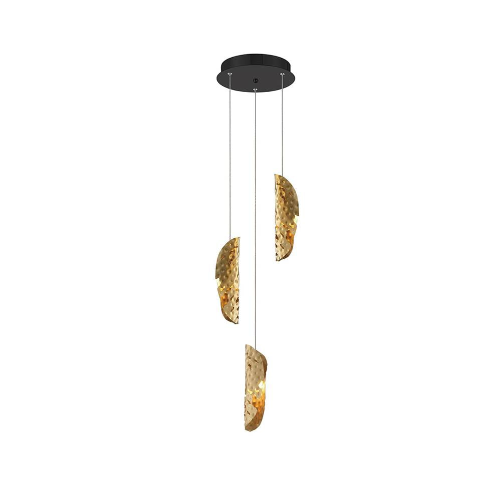Lib&Co 10162-020-02 Black Sorrento, 3 Light Led Pendant, Copper, Black Canopy Image 1