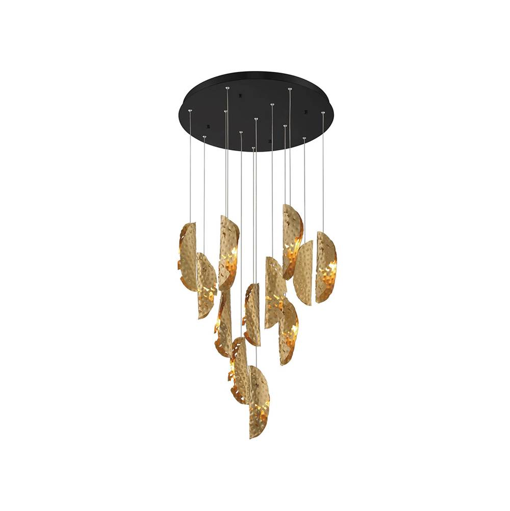 Lib&Co 10164-020-02 Black Sorrento, 12 Light Round Led Chandelier, Copper, Black Canopy Image 1