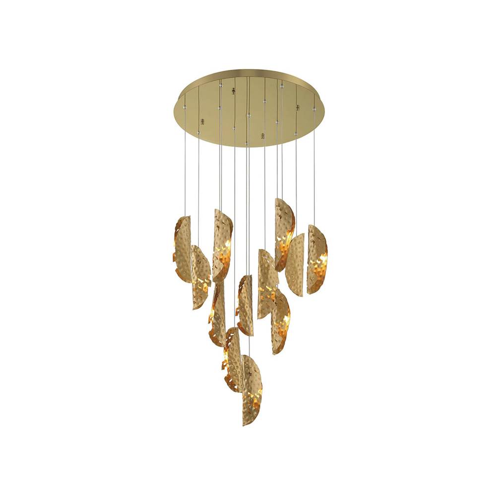Lib&Co 10164-020-07 Gold Sorrento, 12 Light Round Led Chandelier, Copper, Gold Canopy Image 1