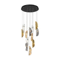 Lib&Co 10164-024-02 Black Sorrento, 12 Light Round Led Chandelier, Mixed With Copper Leaf, Black Canopy Image 1
