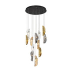 Lib&Co 10164-024-02 Black Sorrento, 12 Light Round Led Chandelier, Mixed With Copper Leaf, Black Canopy Image 1