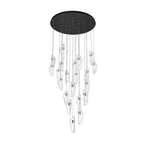 Lib&Co 10167-017-02 Black Sorrento, 21 Light Round Led Chandelier, Clear, Black Canopy Image 1