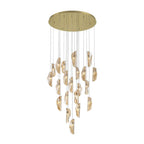 Lib&Co 10167-018-07 Gold Sorrento, 21 Light Round Led Chandelier, Amber, Gold Canopy Image 1