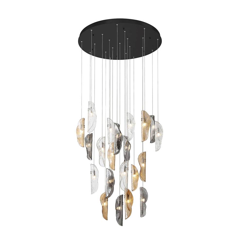 Lib&Co 10167-023-02 Black Sorrento, 21 Light Round Led Chandelier, Mixed, Black Canopy Image 1