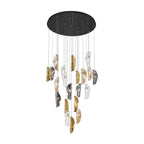 Lib&Co 10167-024-02 Black Sorrento, 21 Light Round Led Chandelier, Mixed With Copper Leaf, Black Canopy Image 1