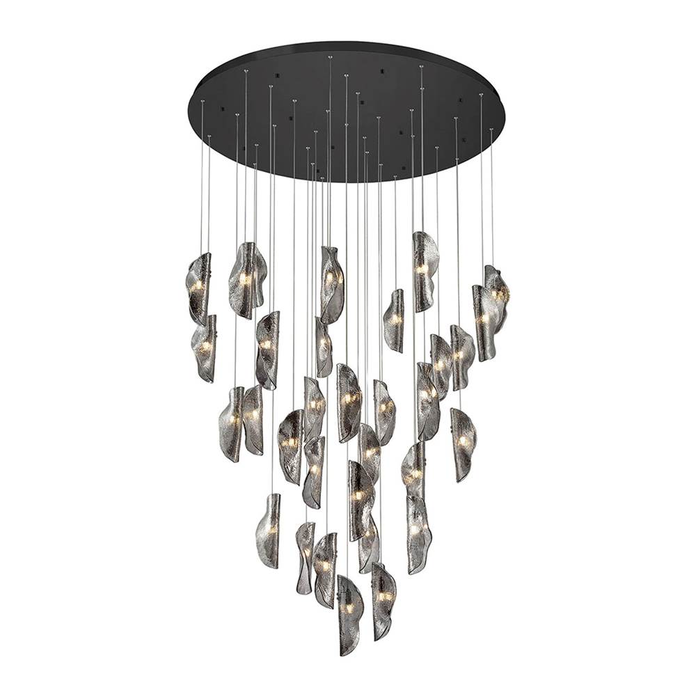 Lib&Co 10169-019-02 Black Sorrento, 32 Light Led Grand Chandelier, Smoke, Black Canopy Image 1